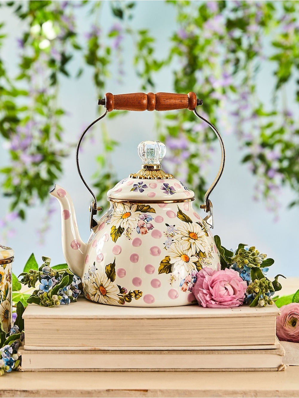 Wildflowers Pink 3 Qt. tea Kettle